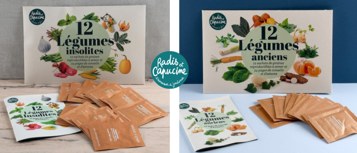 2 coffrets de graines radis & capucine